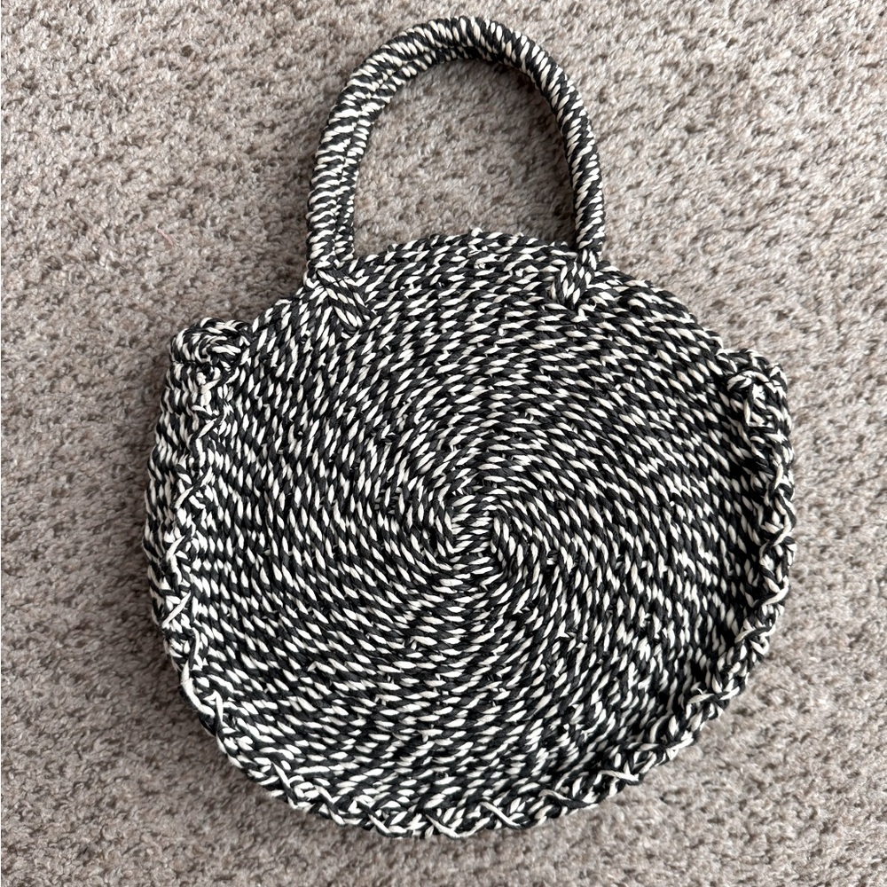 Cotton On - Black and White Circular Woven Bag